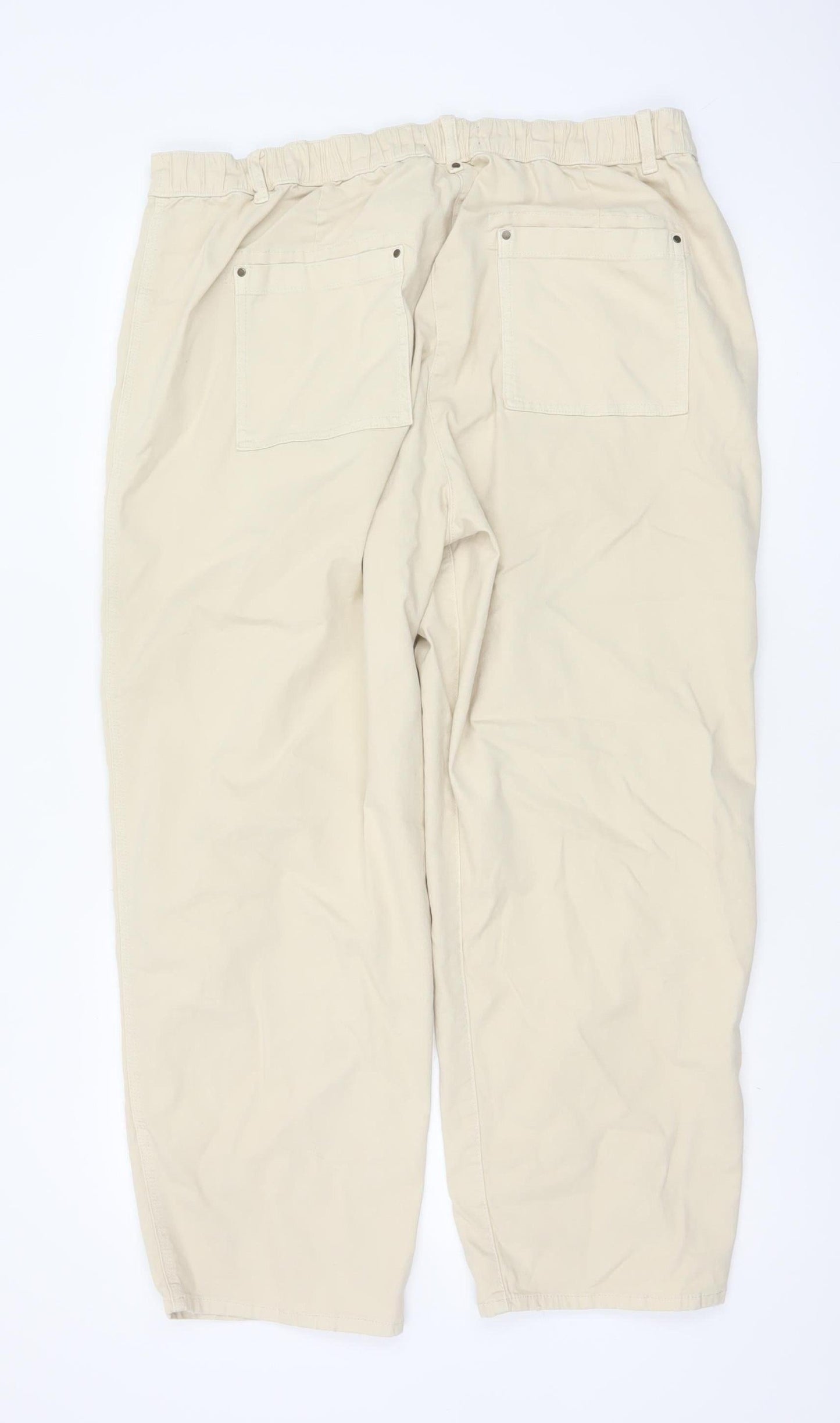 Marks and Spencer Women's Beige Cargo Trousers Size 18 Straight Leg