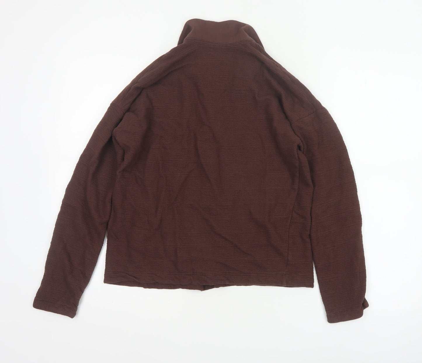 Marks and Spencer Women Brown Cotton Collared Long Sleeve Blouse Size 10