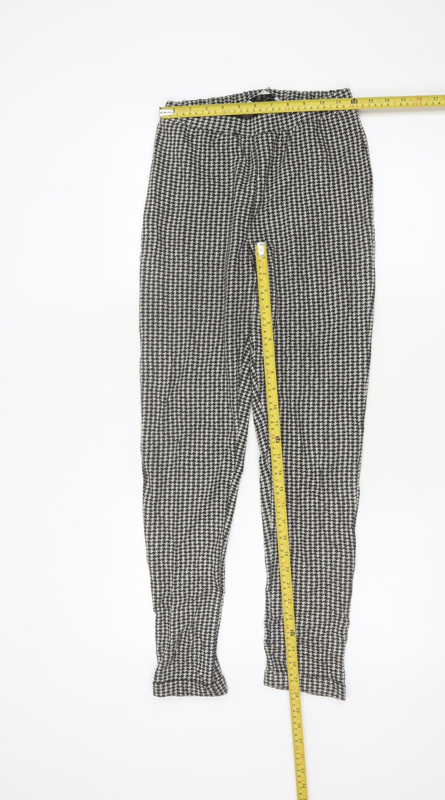 Hollister Women's Black Houndstooth Knit Leggings XS Slim Fit