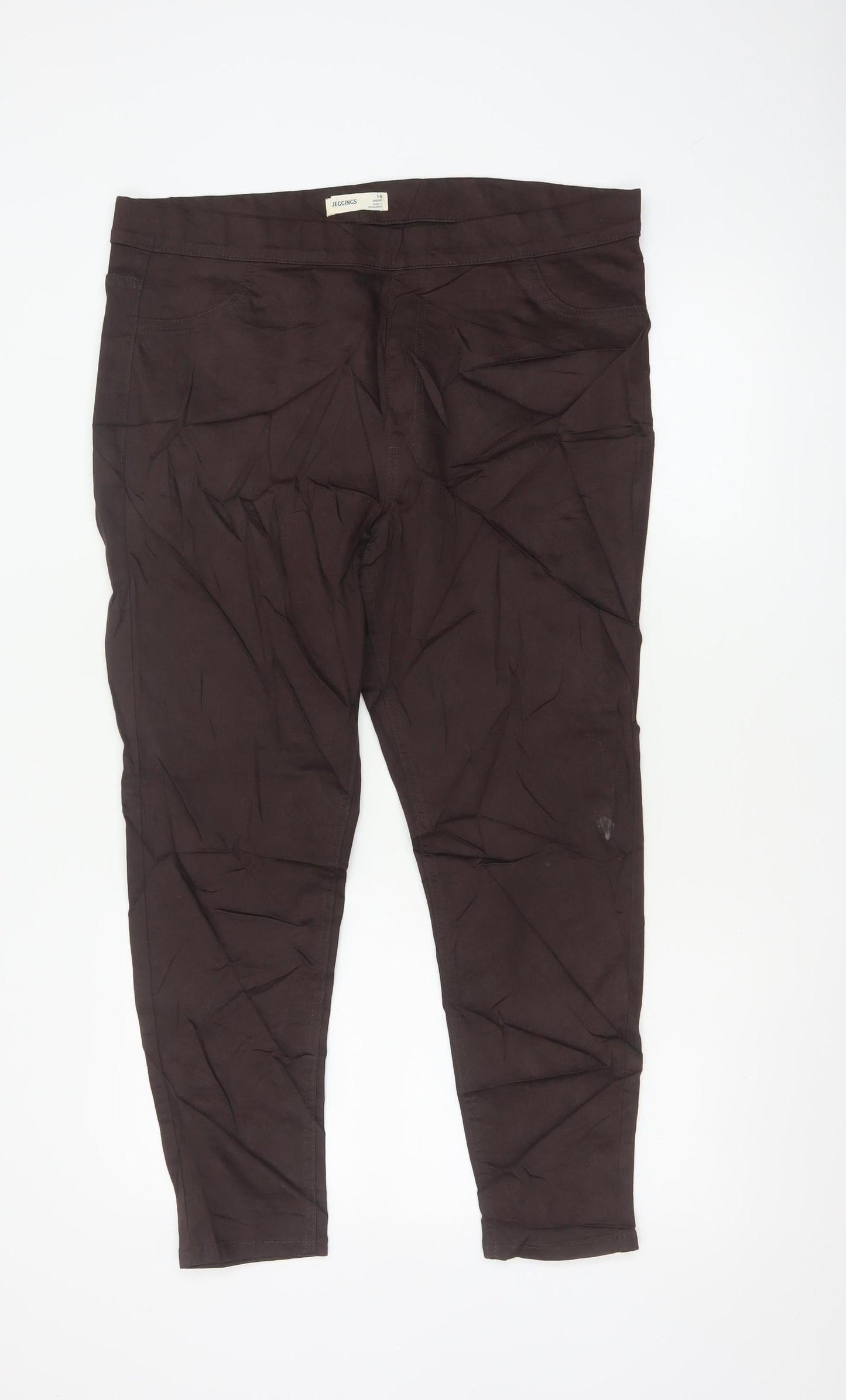 Marks and Spencer Women Brown Jegging Trousers Size 18 Stretch Twill