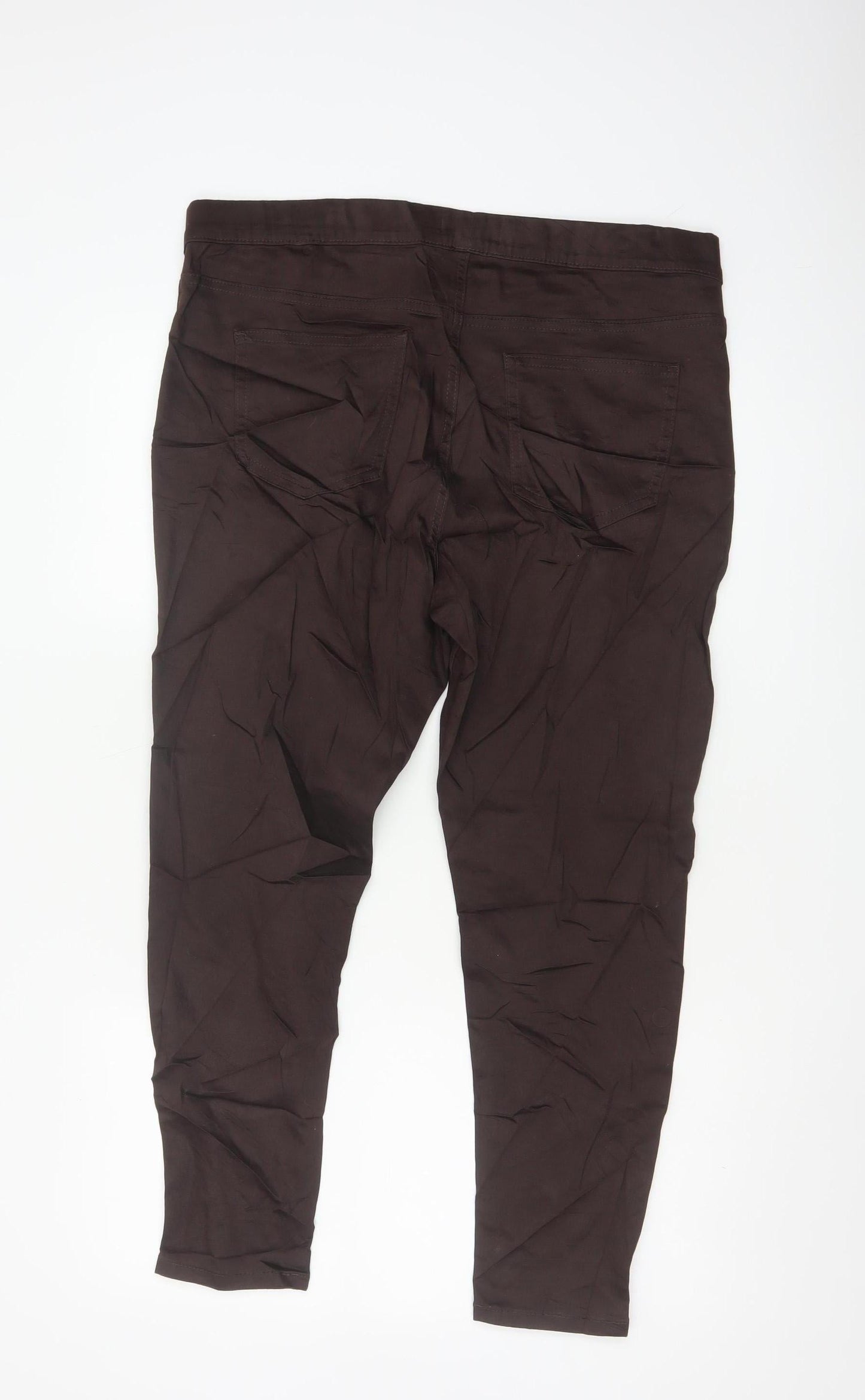 Marks and Spencer Women Brown Jegging Trousers Size 18 Stretch Twill