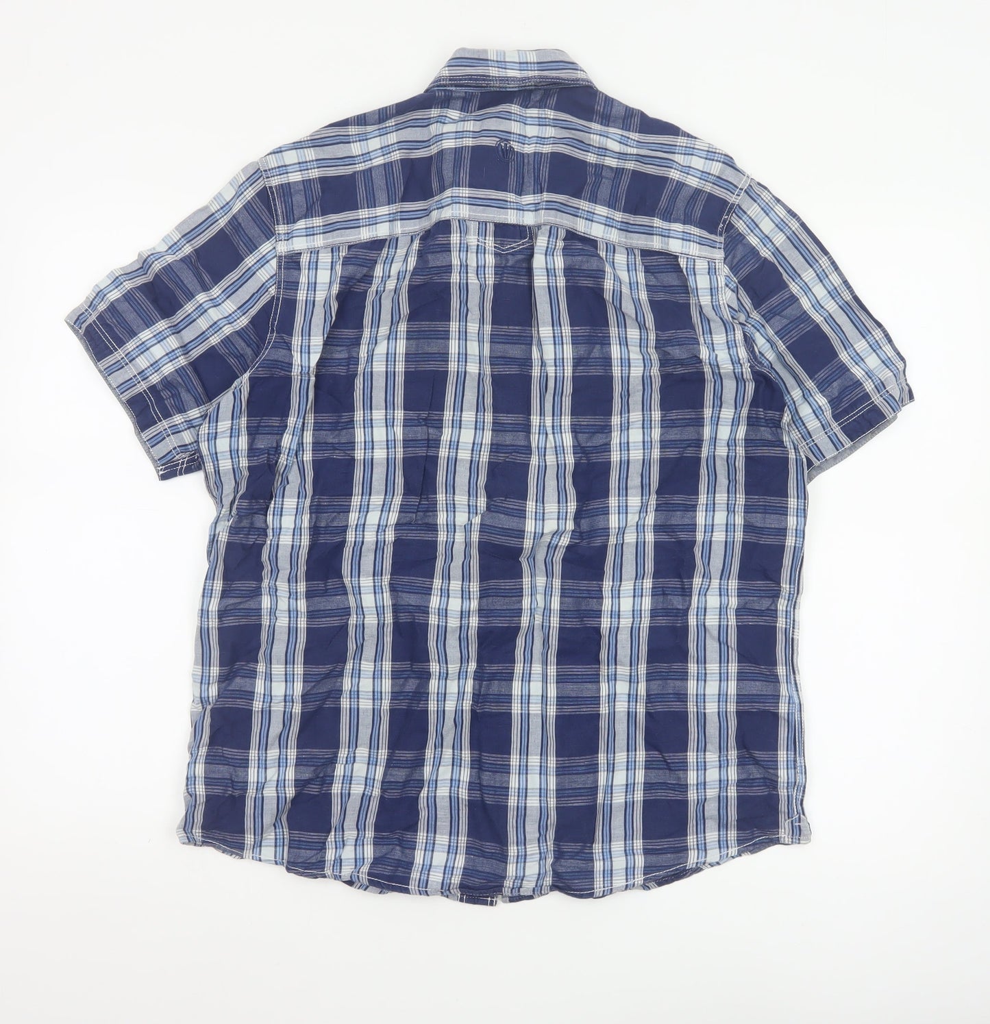 Fat Face Men's Blue Plaid Short Sleeve Button-Up Shirt Size M