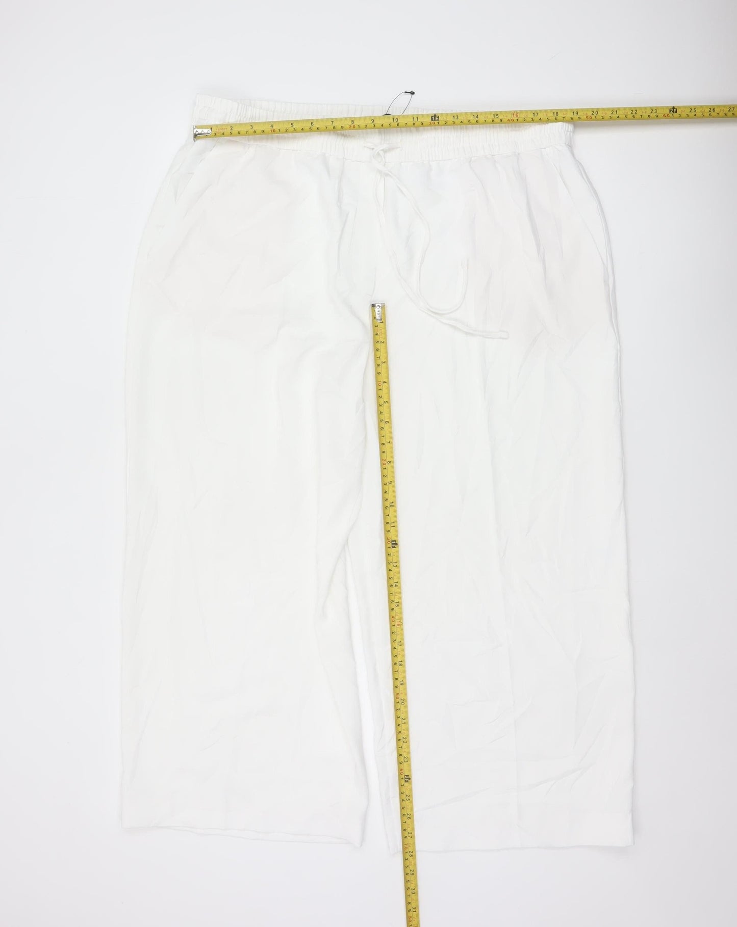 Marks and Spencer Women Ivory Wide-Leg Trousers Size 20