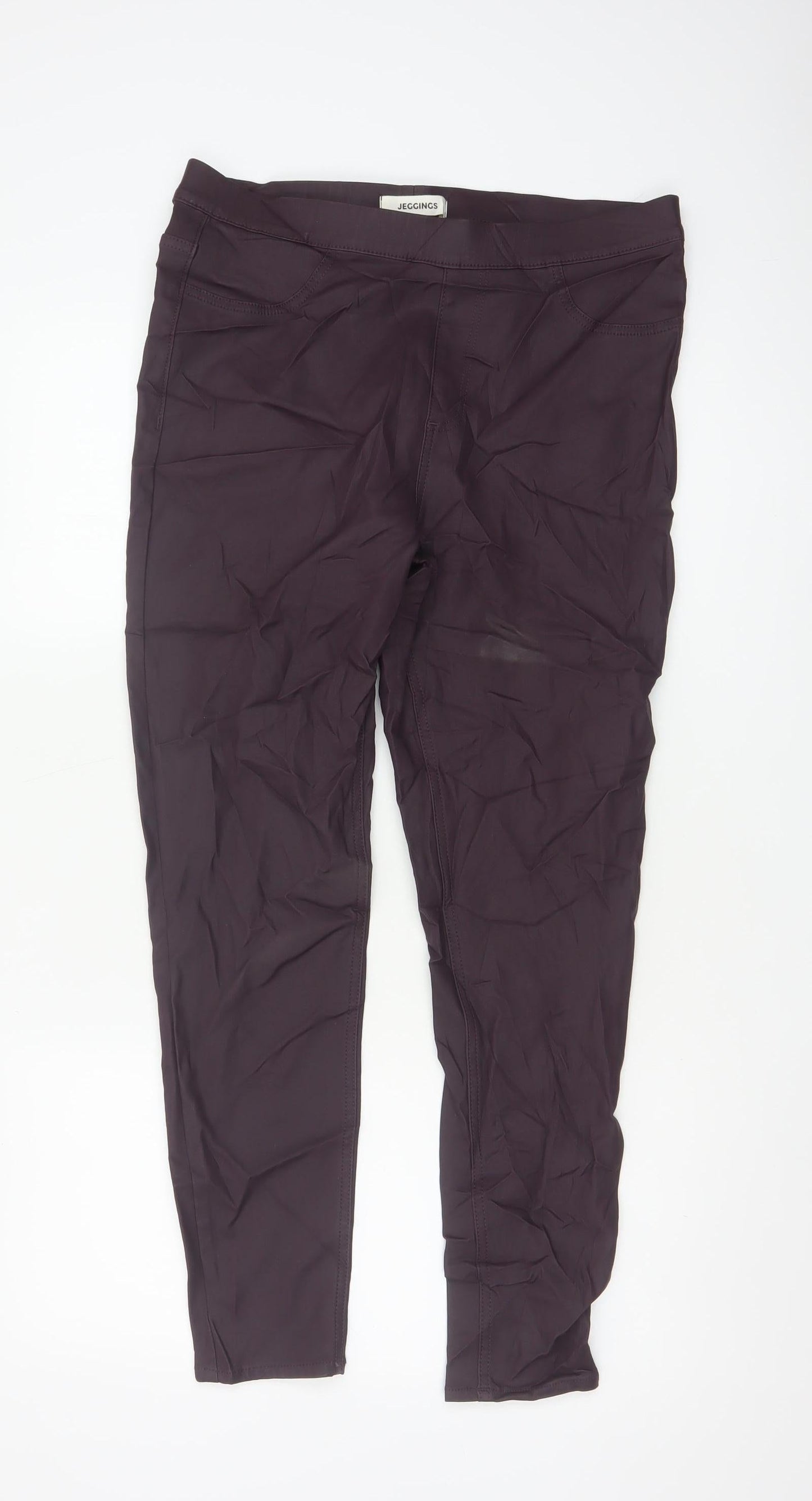 Marks and Spencer Women’s Dark Grape Jeggings Size 14 Regular Fit Stretch Mid Rise