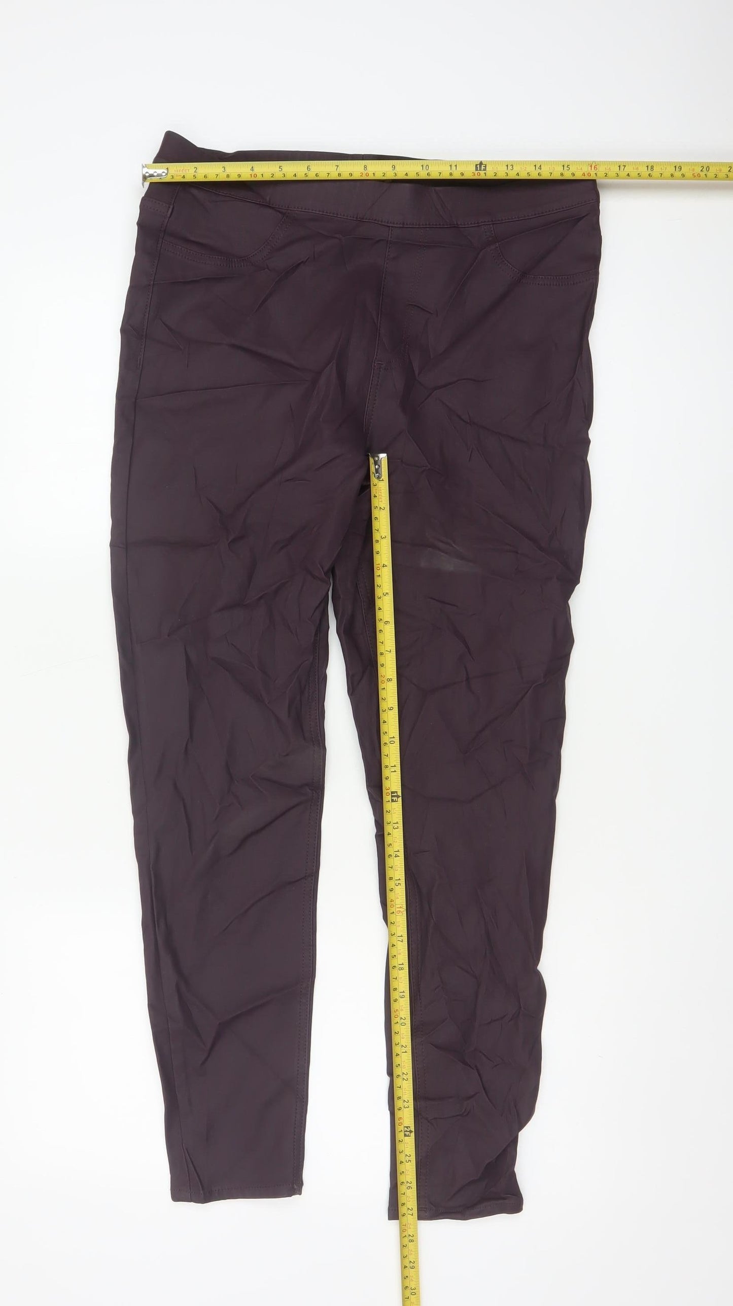 Marks and Spencer Women’s Dark Grape Jeggings Size 14 Regular Fit Stretch Mid Rise