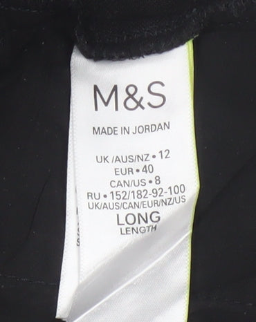 Marks and Spencer Women's Black Slim Trousers Size 12 Long