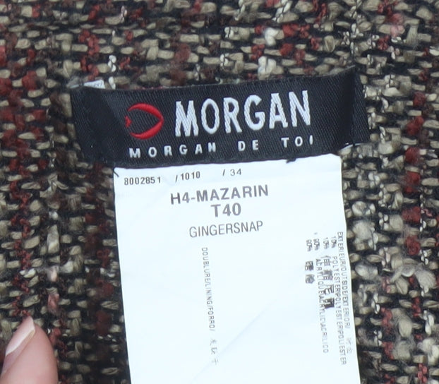 Morgan de Toi Women’s Brown Tweed Wrap Skirt Size 12