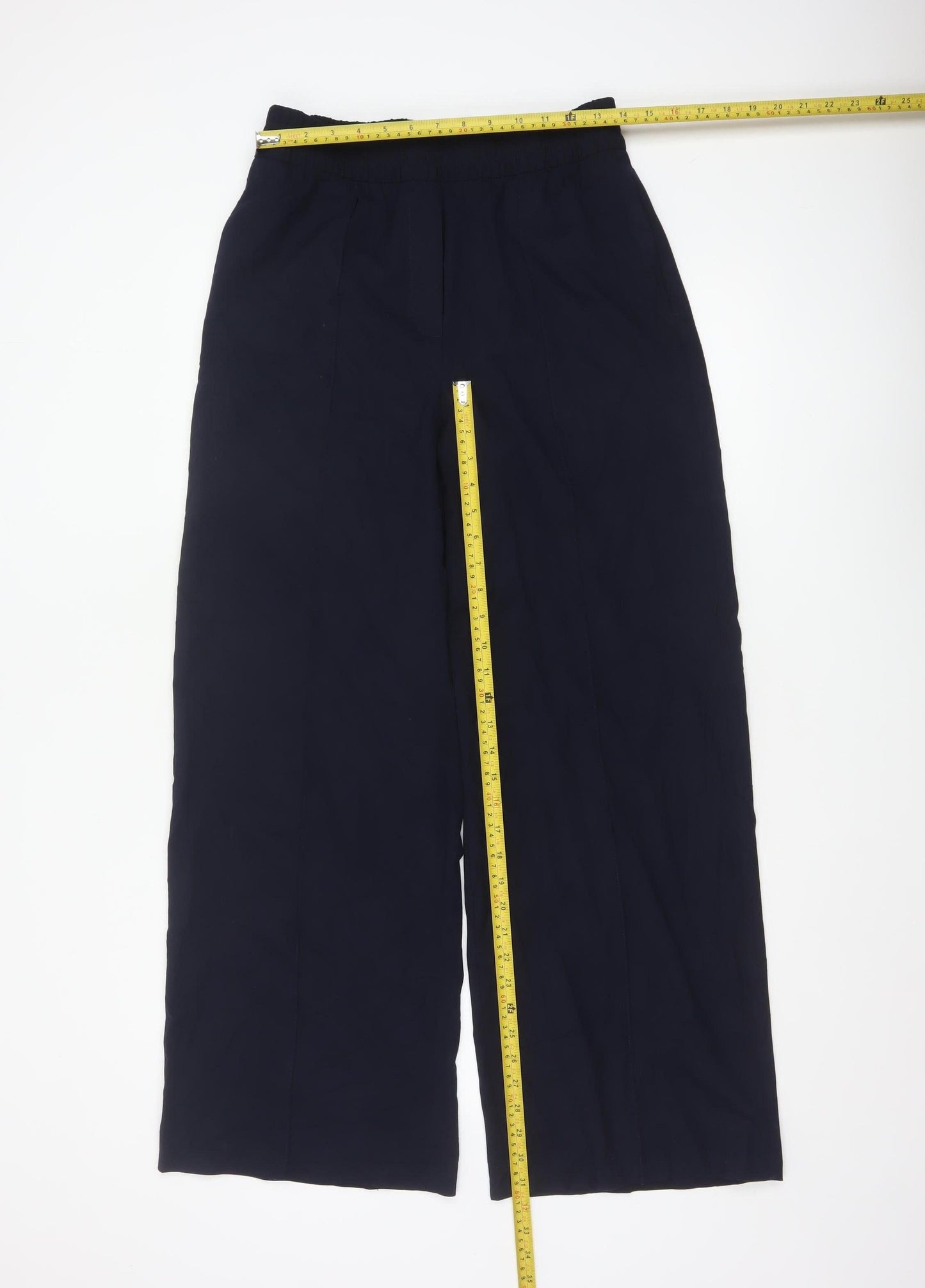 Marks and Spencer Women's Blue Size 10 Wide-Leg Stretch Trousers