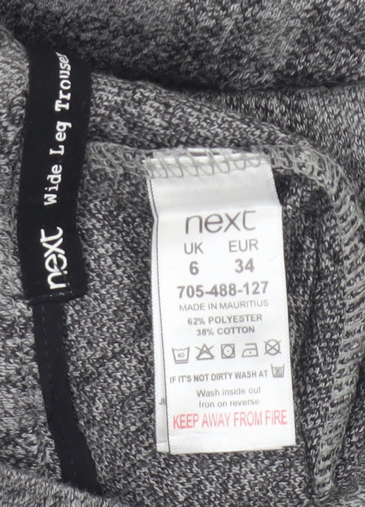 Next Women’s Grey Check Wide-Leg Trousers Size 6
