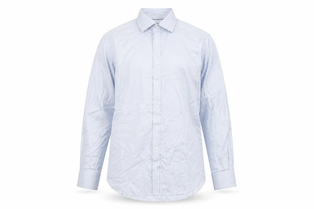 Marks & Spencer Men's Blue Regular Fit Luxury Cotton Dress Shirt 14.5”