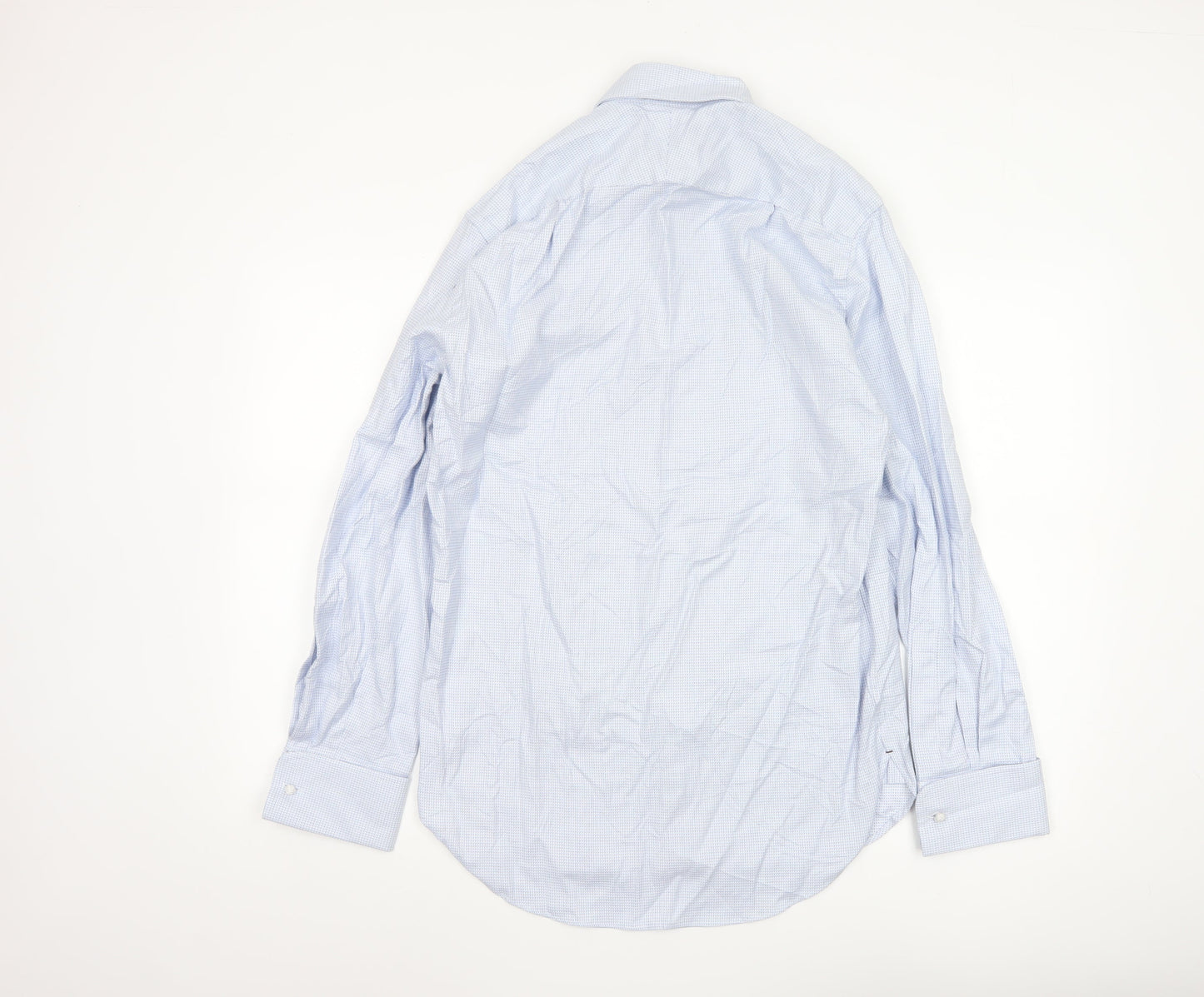 Marks and Spencer Men's Blue Regular Fit Luxury Cotton Dress Shirt 14.5”