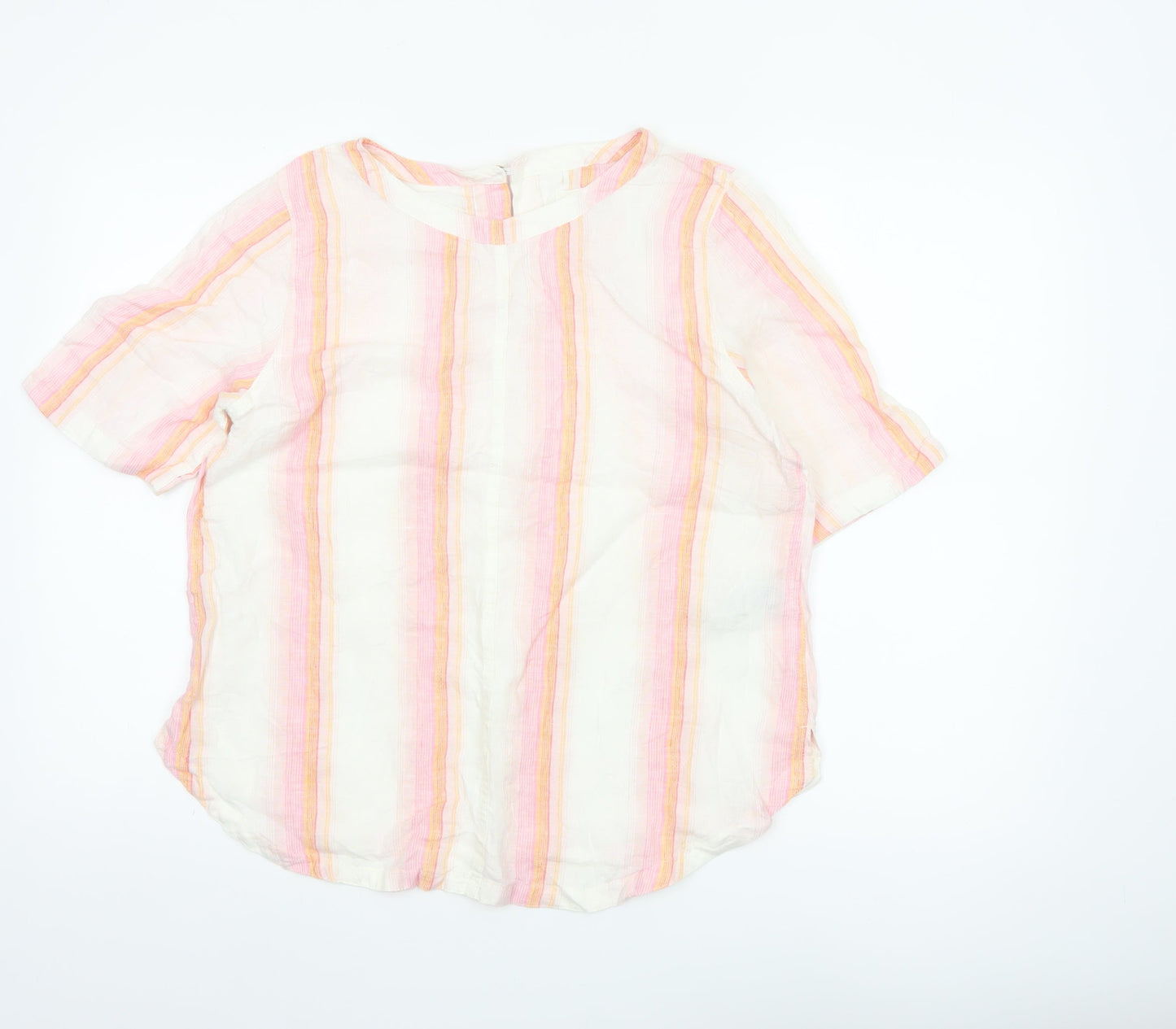 Marks and Spencer Women’s Multicoloured Linen Striped Tunic Blouse Size 12