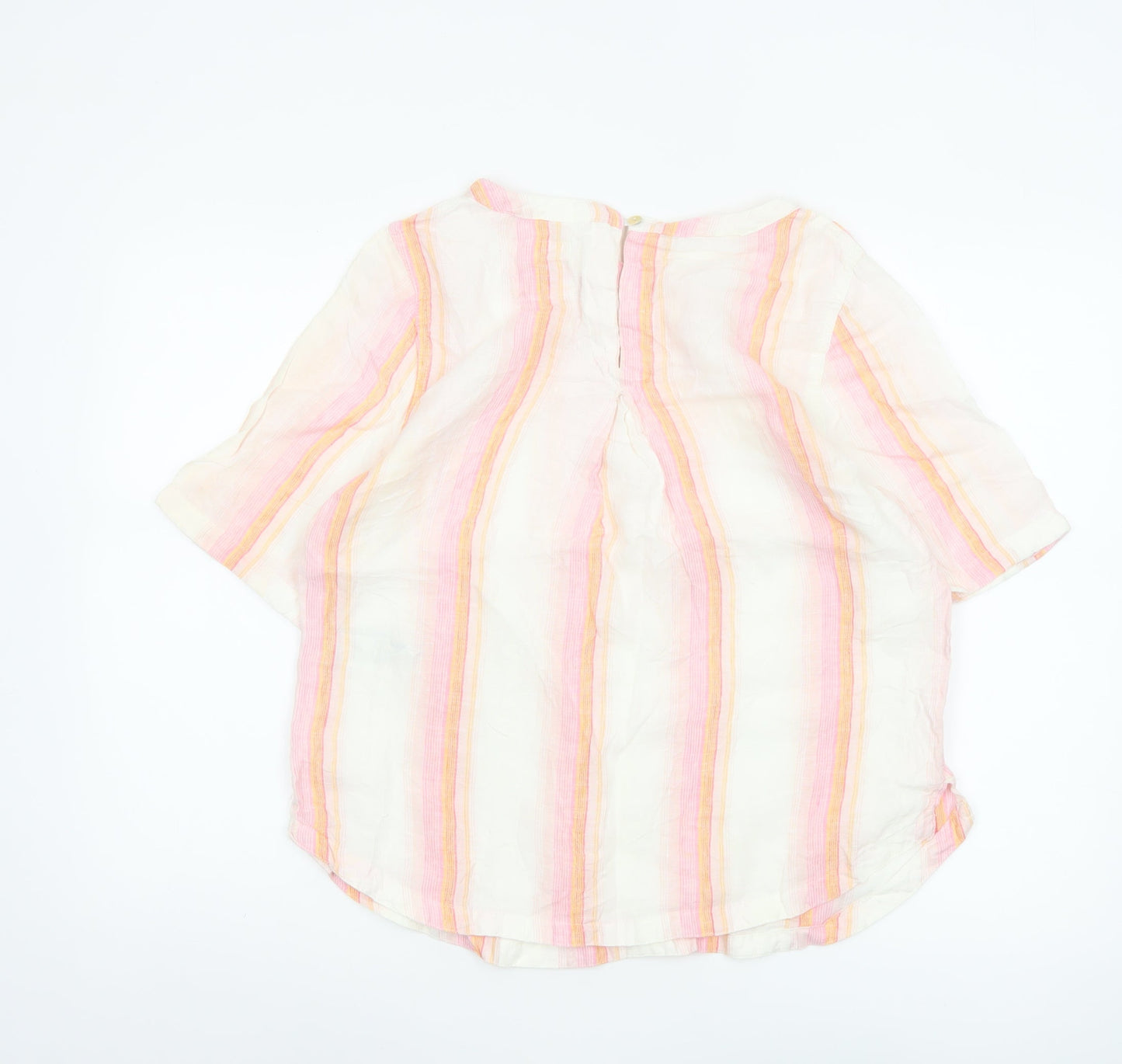 Marks and Spencer Women’s Multicoloured Linen Striped Tunic Blouse Size 12