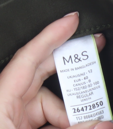 Marks and Spencer Womens Green Size 12 Jegging Trousers Regular Fit
