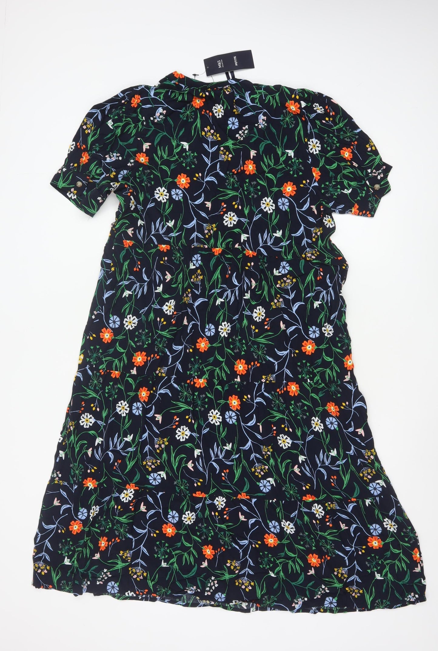 Marks and Spencer Women's Petite Floral Midi A-Line Dress Size 8