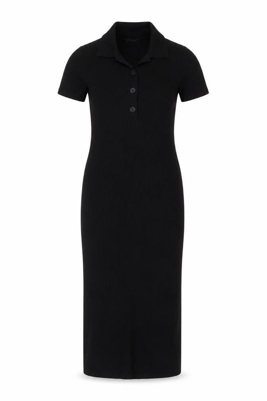 New Look Women's Black Collared Bodycon Midi Dress Size 8