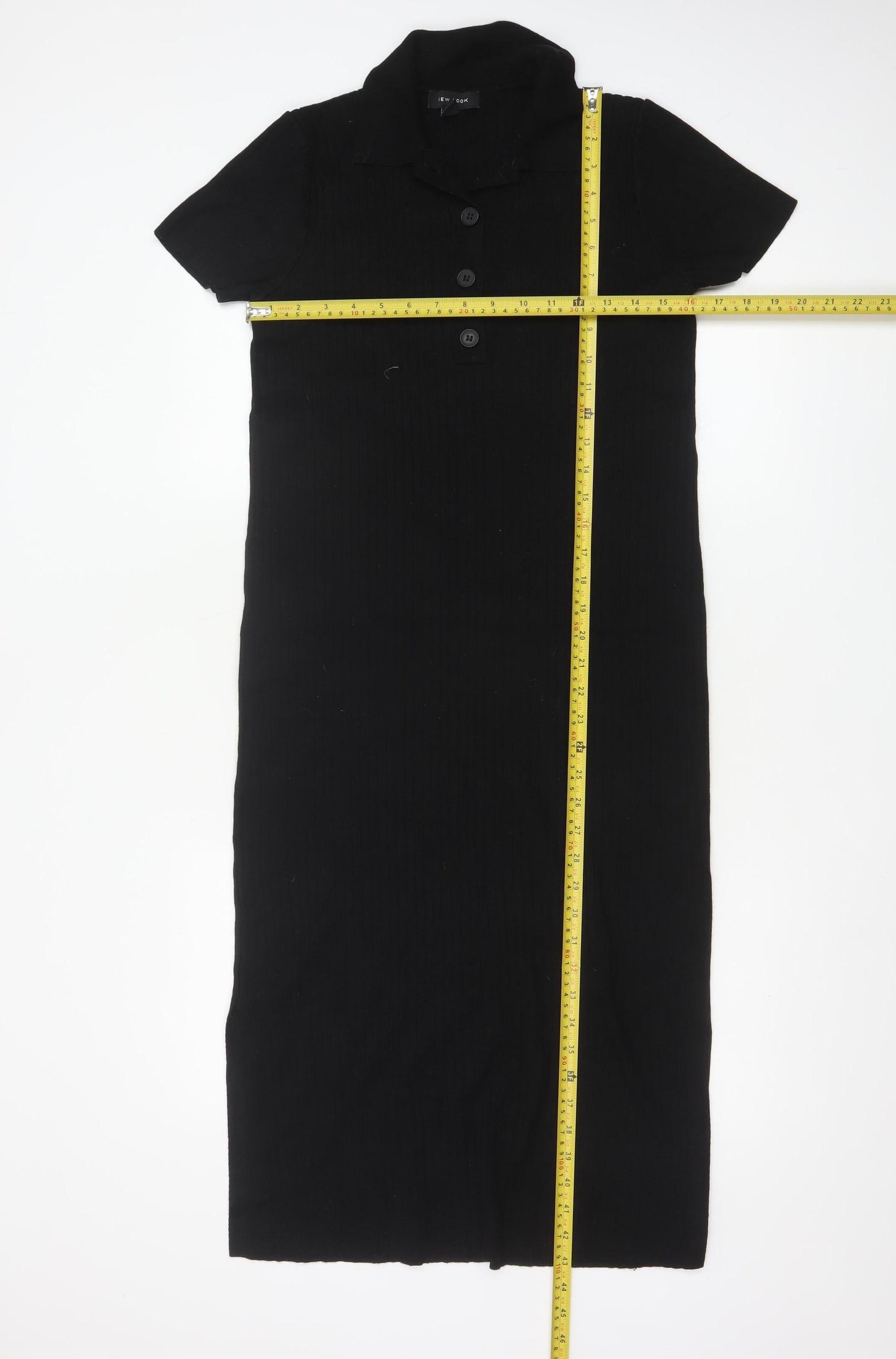 New Look Women's Black Collared Bodycon Midi Dress Size 8