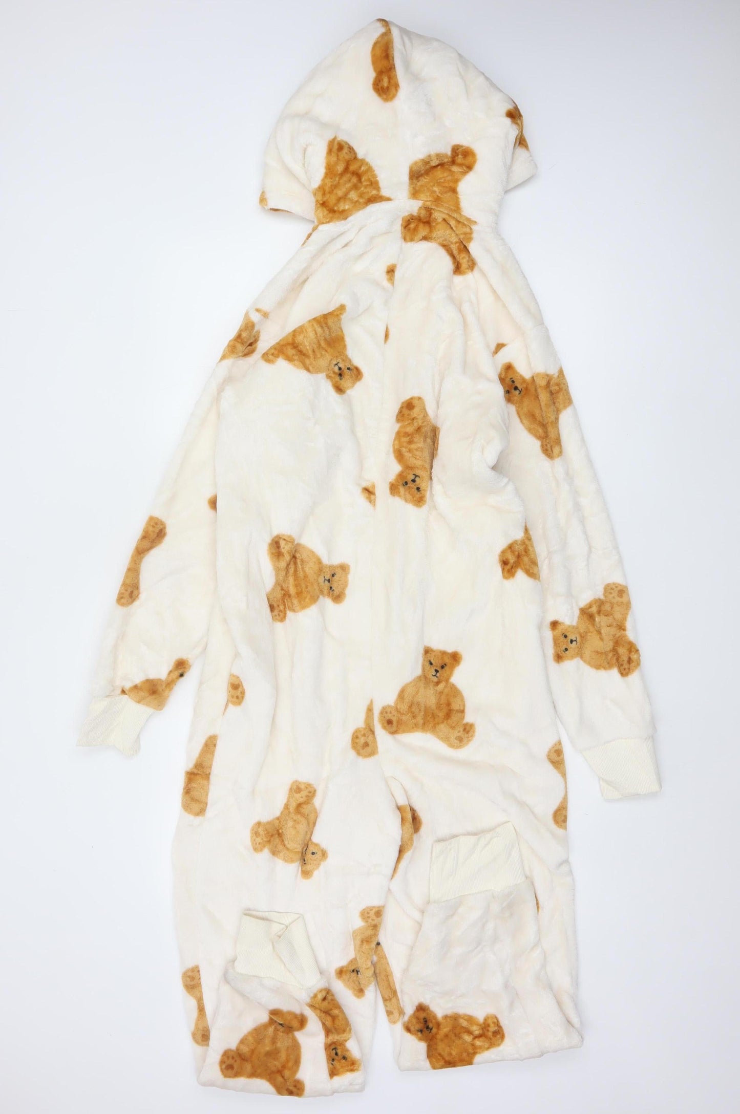 Marks and Spencer Women Ivory Bear Fleece Hooded Onesie S