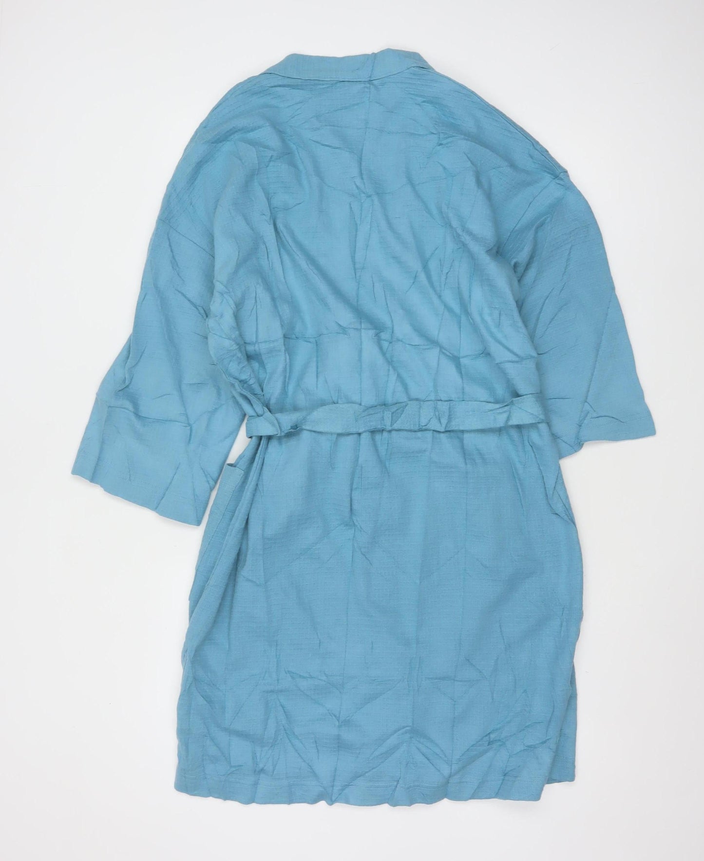 Day Dreams Duvet Days Womens Blue Cotton Kimono Robe Size S