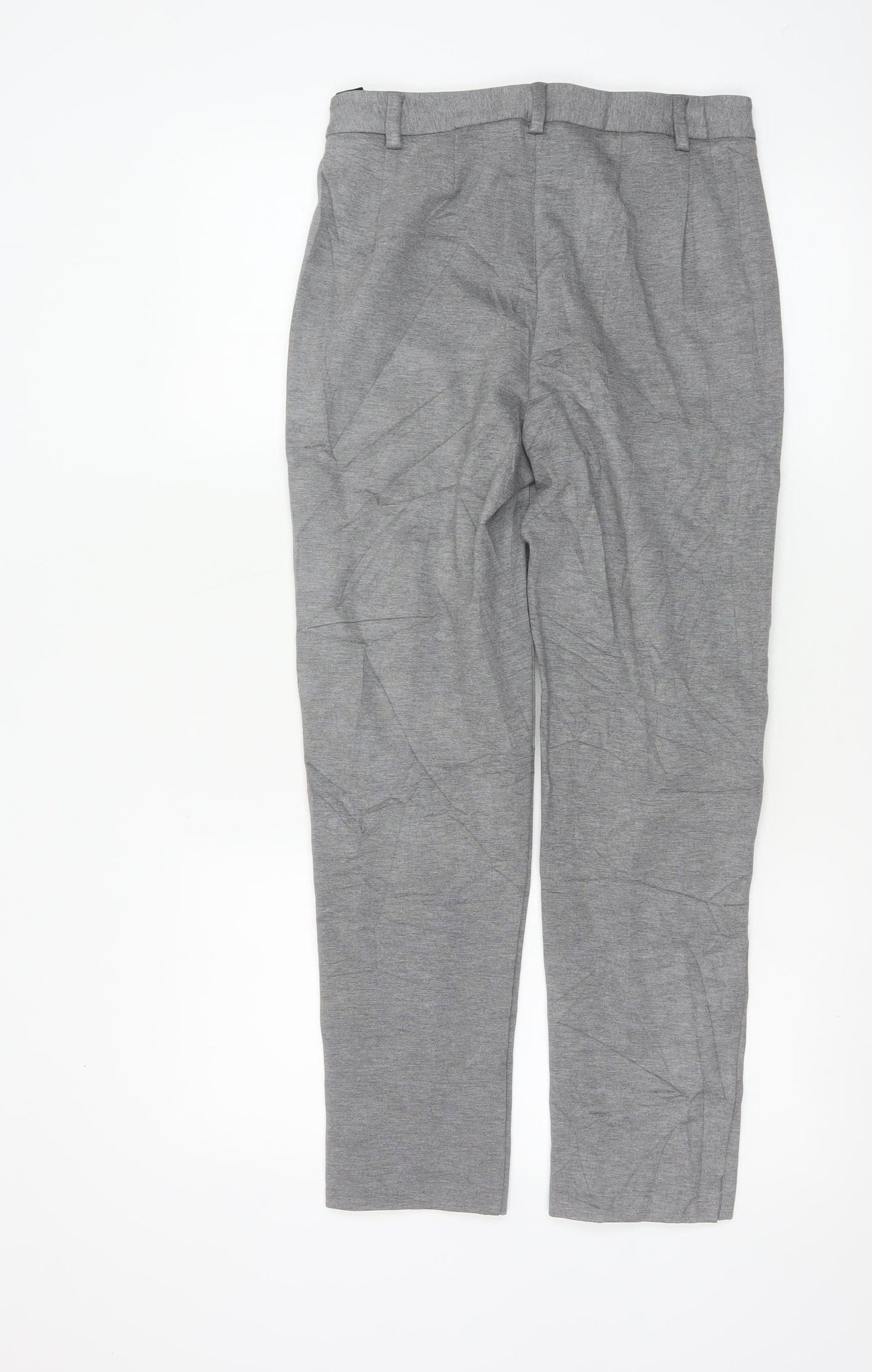 Marks and Spencer Womens Grey Size 8 Short Slim Fit Jersey Trousers