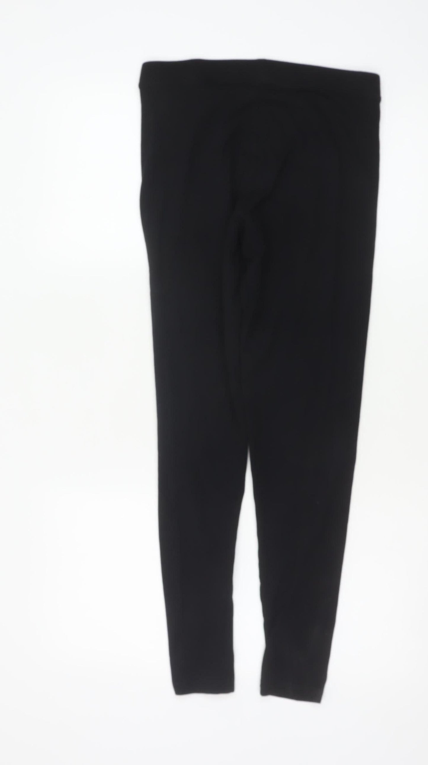 Marks and Spencer Womens Black Size 10 Regular Cotton Leggings