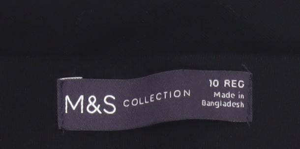Marks and Spencer Womens Black Size 10 Regular Cotton Leggings