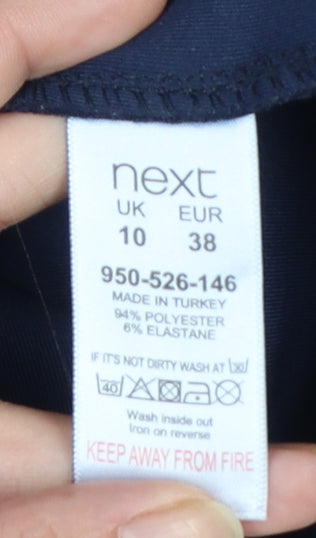 Next Women Blue Size 10 Sheath Ruched Knee Length Sleeveless Dress