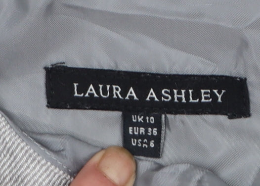 Laura Ashley Women's Grey Linen Fit & Flare Knee Length Dress Size 10