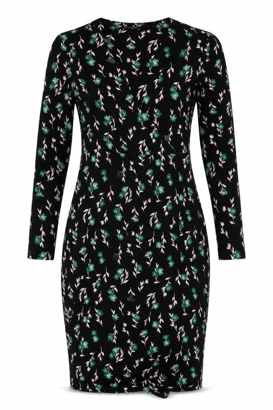 Marks & Spencer Womens Black Floral Bodycon Dress Size 10