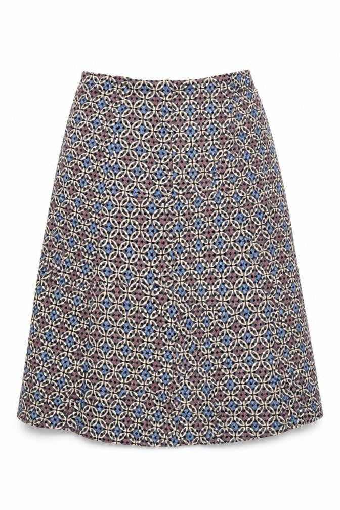 Marks & Spencer Women's Multicoloured Geometric Midi A-Line Skirt Size 12