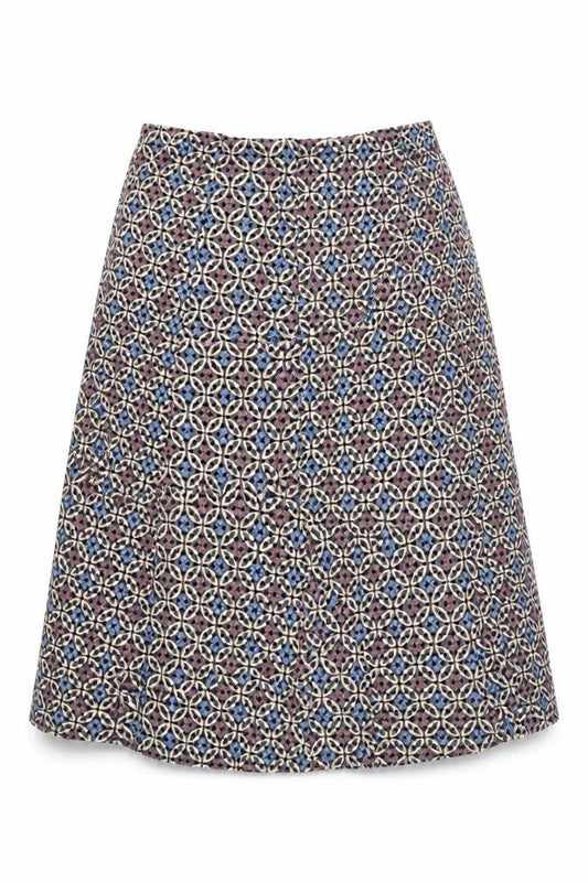 Marks & Spencer Women's Multicoloured Geometric Midi A-Line Skirt Size 12