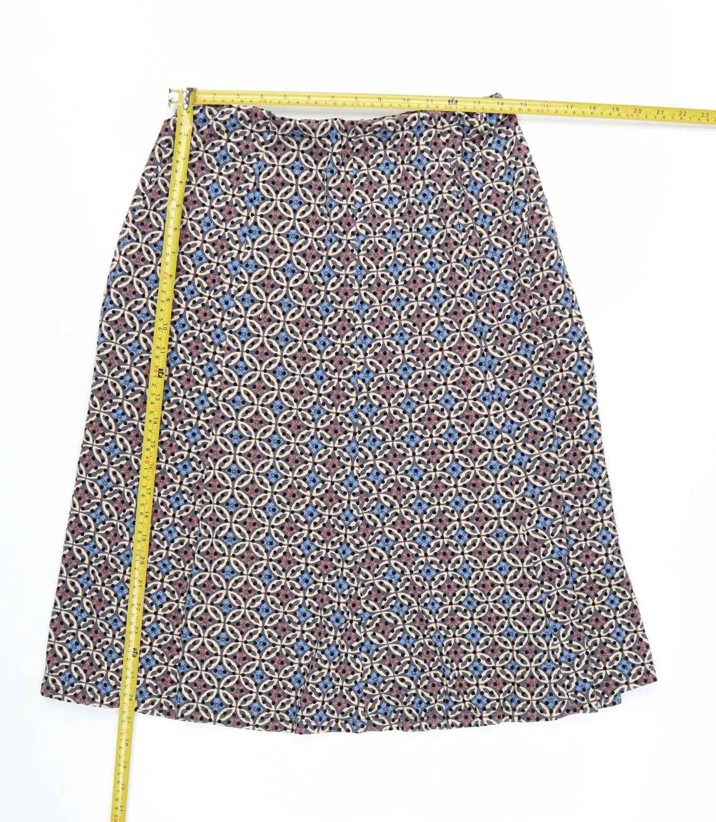 Marks and Spencer Women's Multicoloured Geometric Midi A-Line Skirt Size 12