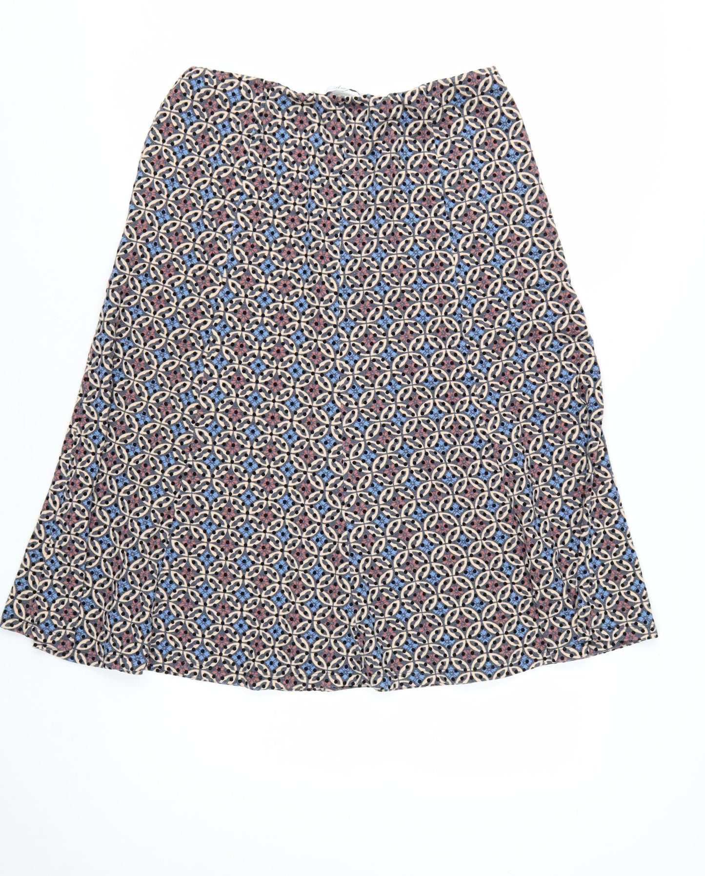 Marks and Spencer Women's Multicoloured Geometric Midi A-Line Skirt Size 12