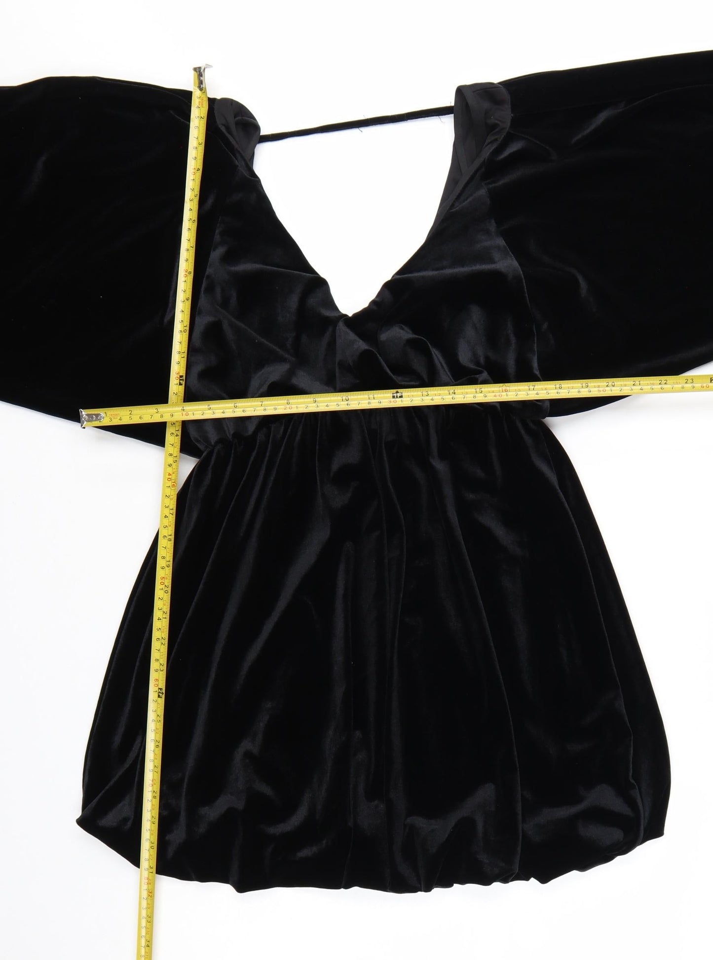 ASOS DESIGN Women’s Black Velvet Mini Dress Size 8 Long Sleeve Partywear