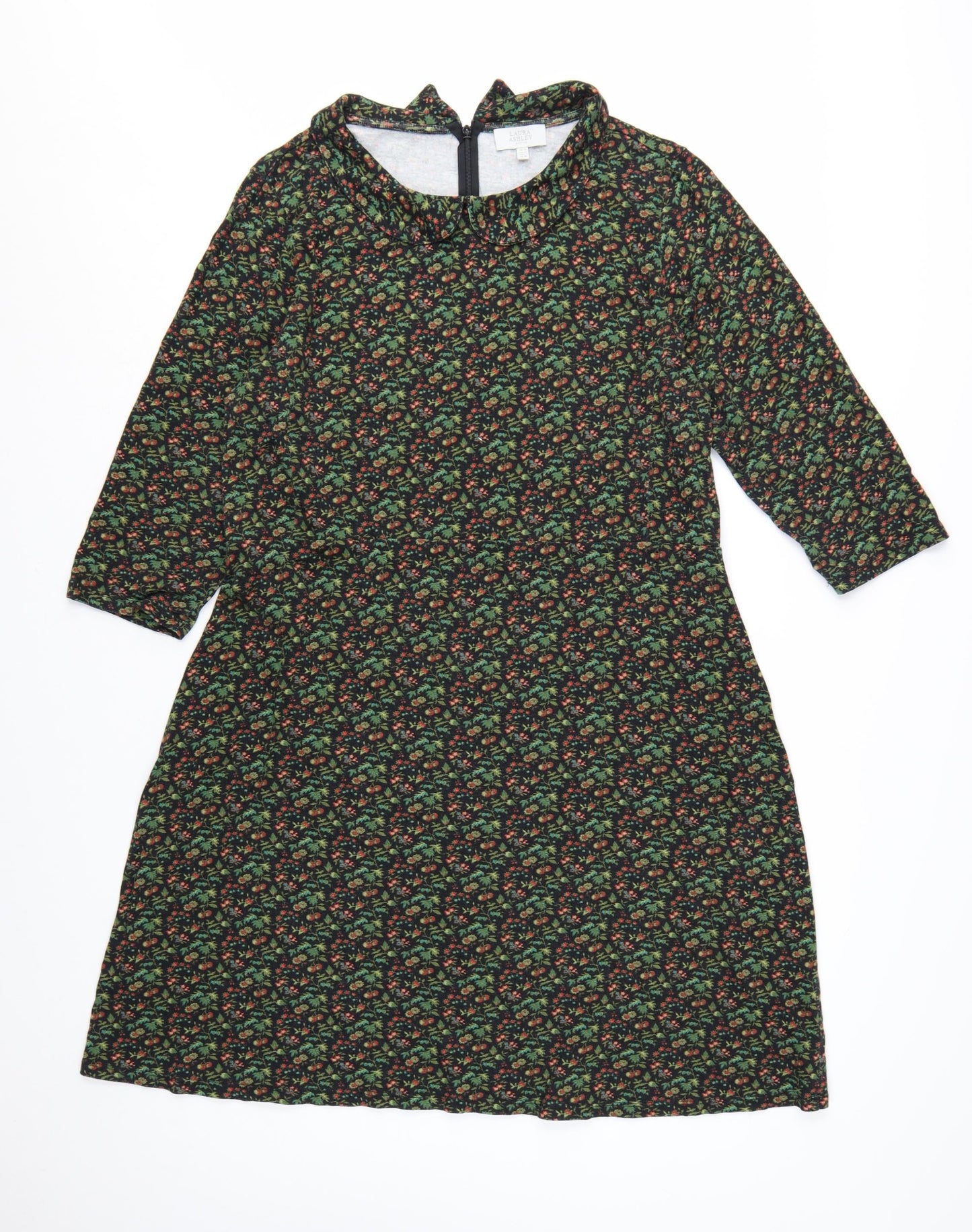 Laura Ashley Women's Multicoloured Floral A-Line Dress Size 18