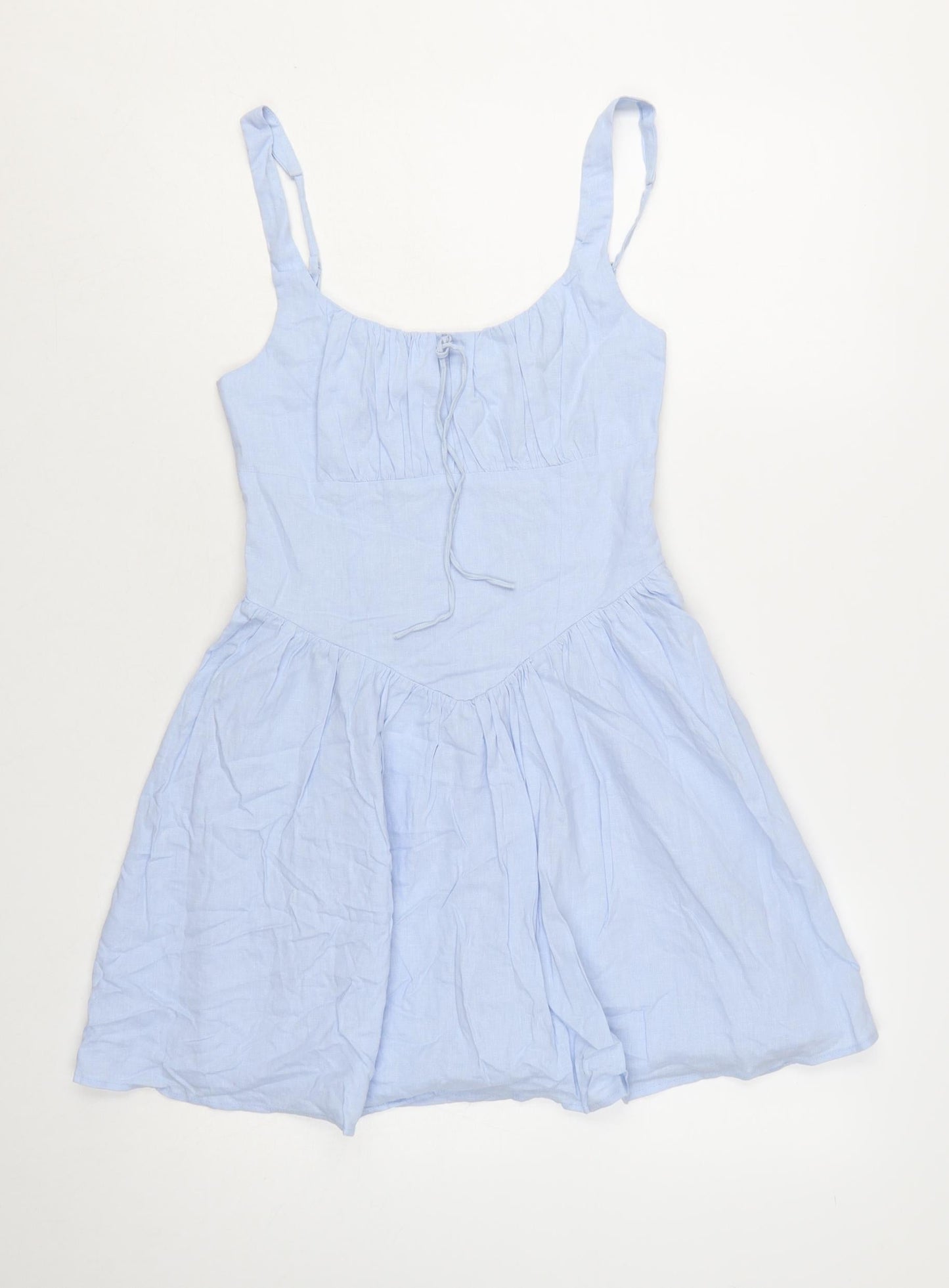 Bershka Women Blue Short Slip Dress Summer Size S