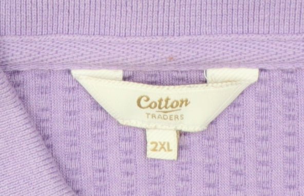 Cotton Traders Men’s Purple 2XL Short Sleeve Cotton Polo Shirt