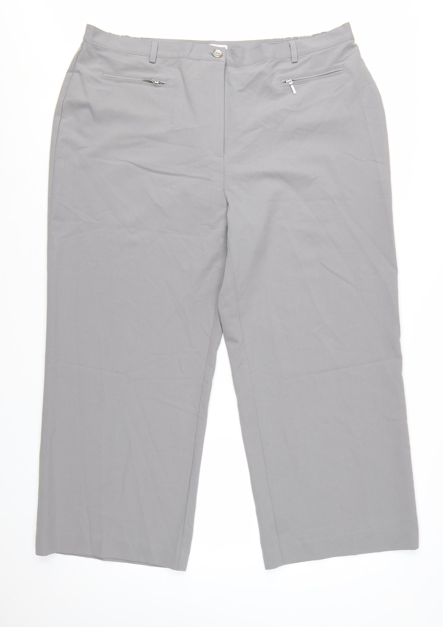 Damart Women’s Grey Straight Leg Stretch Trousers Size 24
