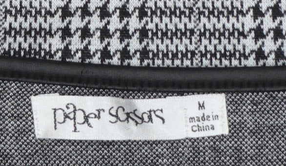 Paper Scissors Women’s Grey Check Shift Dress Size M Short Sleeve