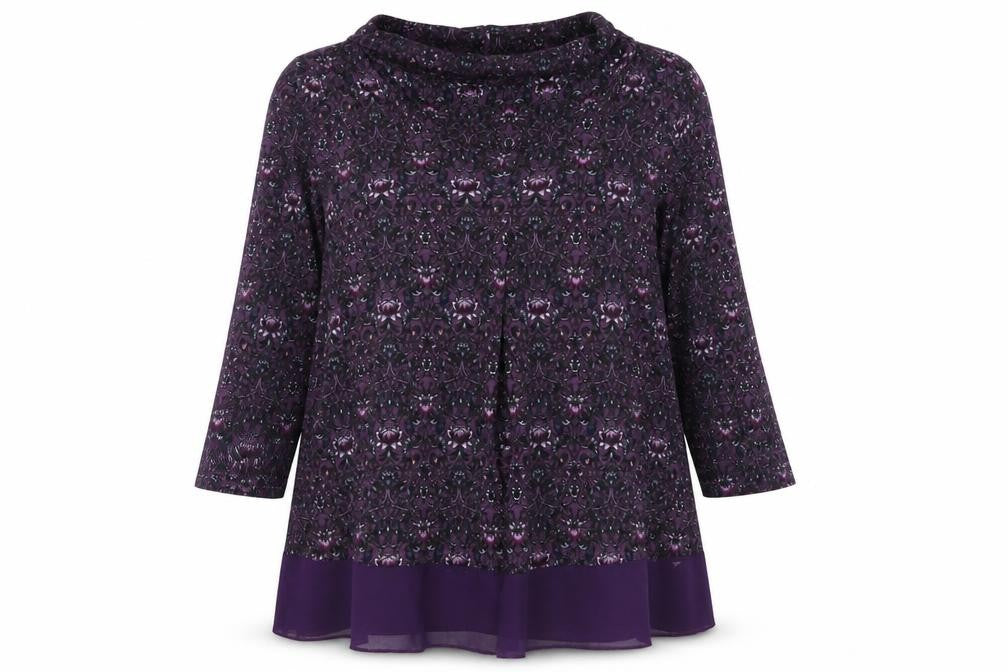Sugar Crisp Women Purple Cowl Neck Tunic Jumper L