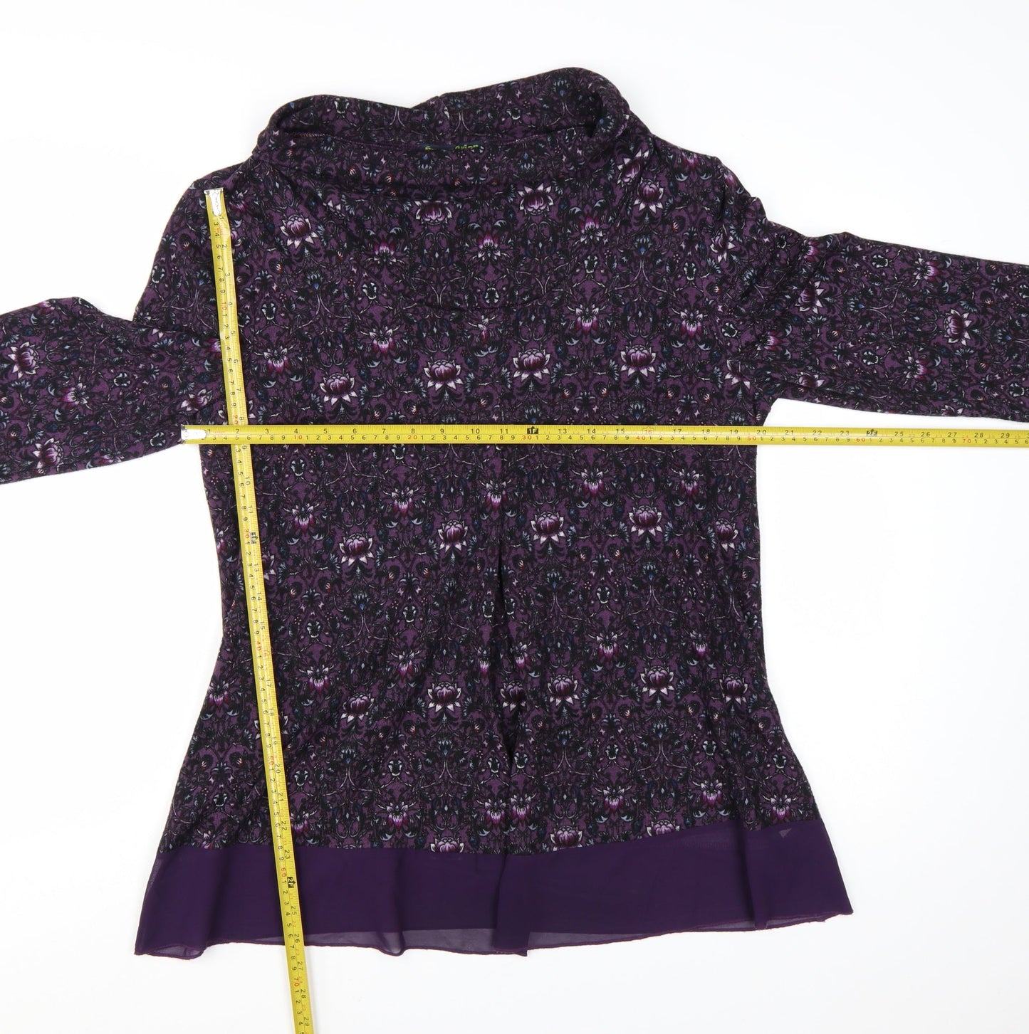 Sugar Crisp Women Purple Cowl Neck Tunic Jumper L