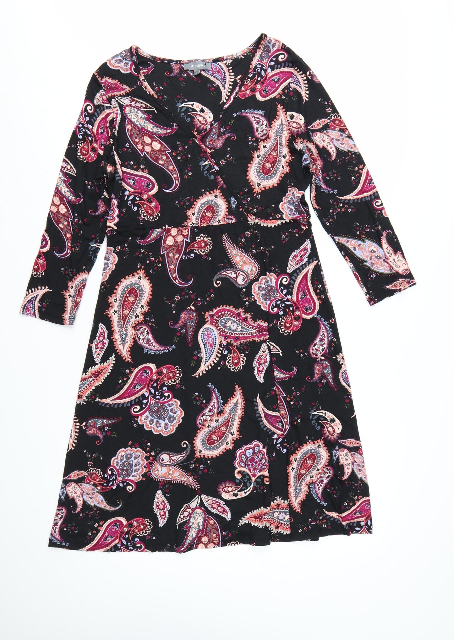 Principles Women’s Multicoloured Paisley Knee Length A-Line Dress Size 14