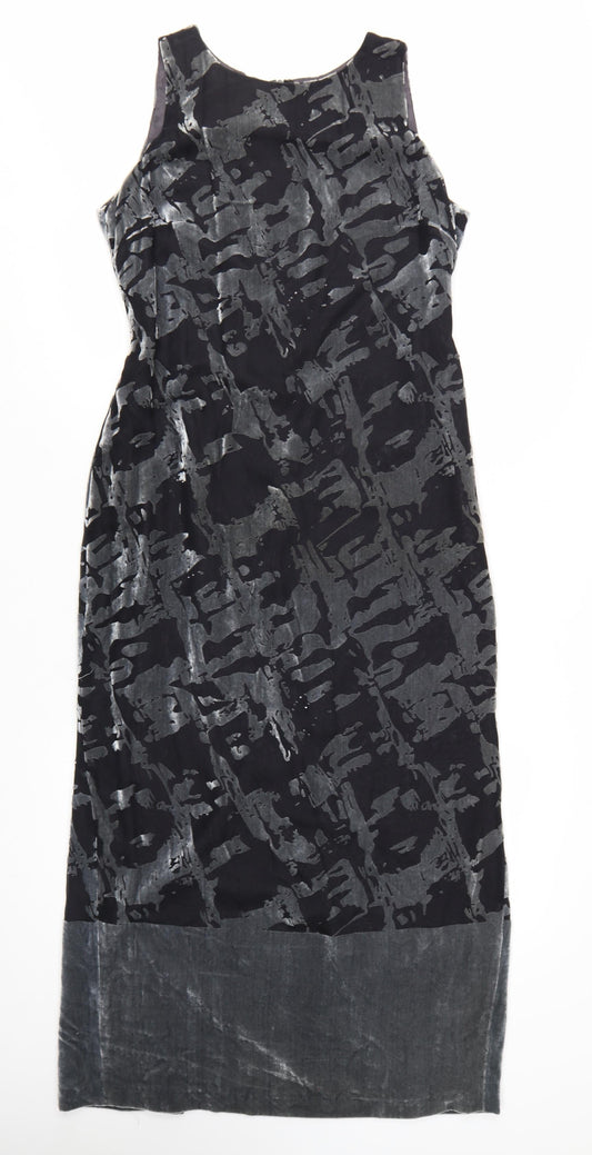 Richards Women’s Black Long Sheath Velvet Dress Size 12