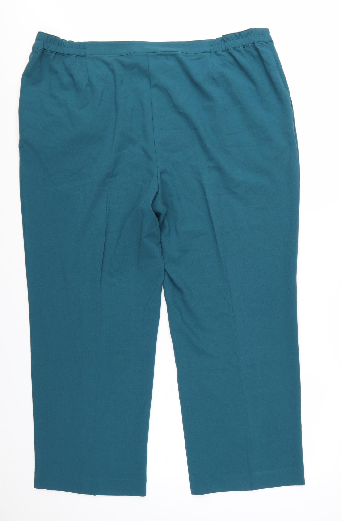 Damart Women’s Green Plus Size 24 Pleated Straight Leg Trousers