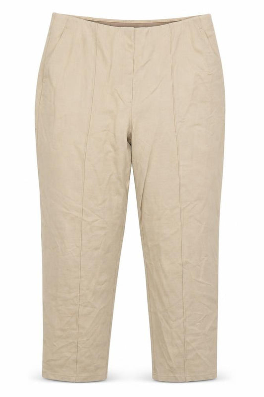 Marks and Spencer Women Beige Size 20 Regular Viscose Blend Trousers