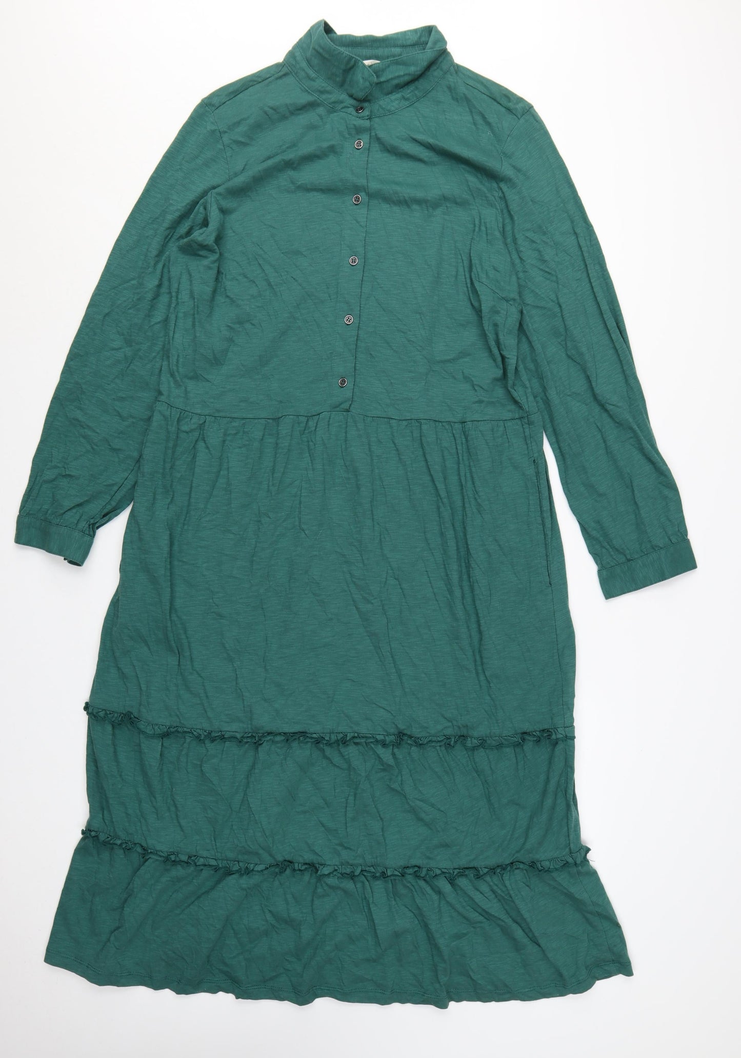 Lily & Me Women’s Green Cotton Midi Shirt Dress UK 18