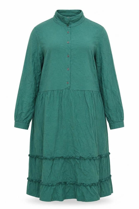 Lily & Me Women’s Green Cotton Midi Shirt Dress UK 18