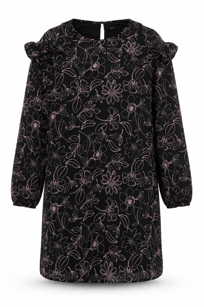 Reitmans Women Black Floral Cold Shoulder Shift Dress M