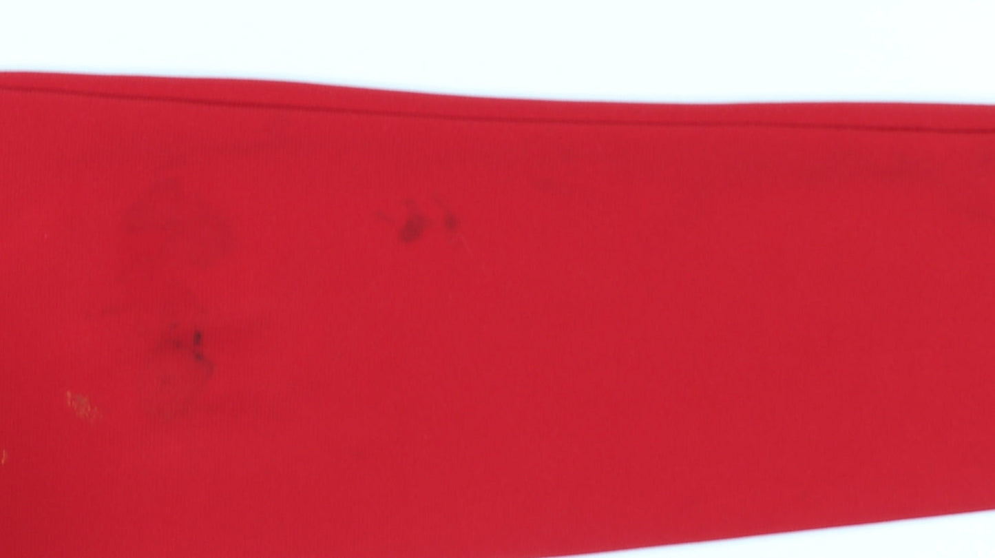 Miss Selfridge Women Red Long Sleeve Knot Front Bodysuit UK 10