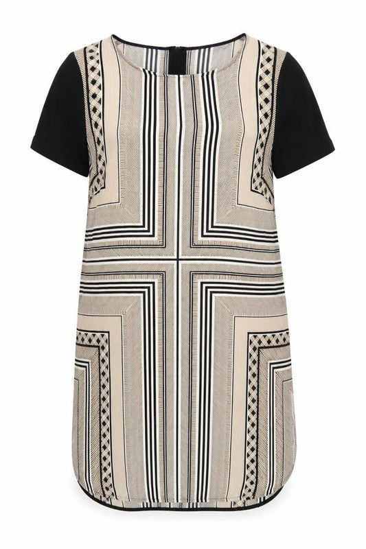 Marks & Spencer Women Beige Geometric Shift Dress Size 12